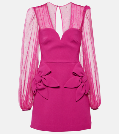 Shop Rebecca Vallance Lilah Embellished Crêpe Minidress In Pink