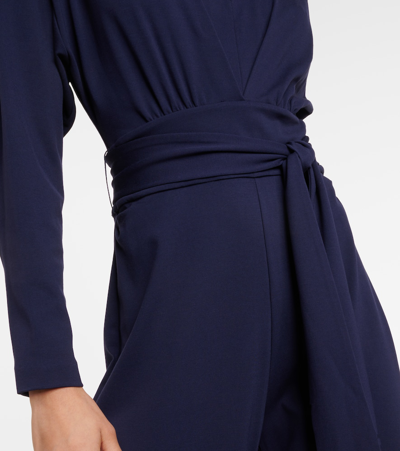 Shop Diane Von Furstenberg Marilou Belted Jersey Jumpsuit In Blue