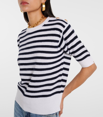 Shop Jardin Des Orangers Striped Wool And Cashmere Sweater In Multicoloured