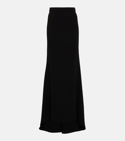 Shop Roland Mouret High-rise Cady Maxi Skirt In Black