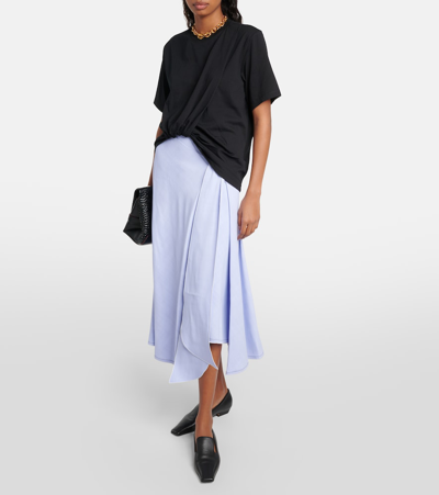 Shop Victoria Beckham Asymmetric Tie-dyed Maxi Skirt In Purple