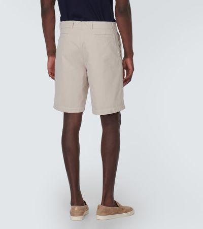 Shop Brunello Cucinelli Cotton Bermuda Shorts In Beige