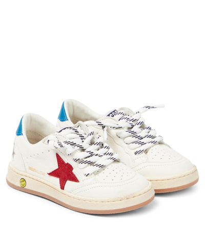 Golden Goose Ball Star Leather Sneakers In White