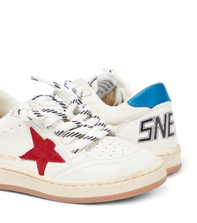 Shop Golden Goose Ball Star Leather Sneakers In White