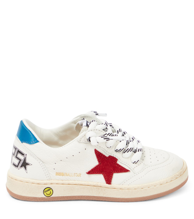 Shop Golden Goose Ball Star Leather Sneakers In White