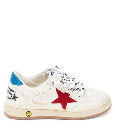Golden Goose Ball Star Leather Sneakers In White