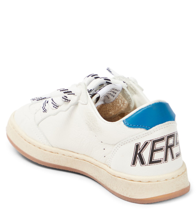 Shop Golden Goose Ball Star Leather Sneakers In White