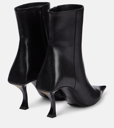 Shop Balenciaga Hourglass Leather Ankle Boots In Black