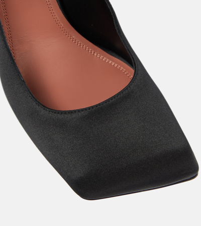 Amina Muaddi 95mm Charlotte Satin Pumps In Black