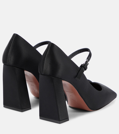 Amina Muaddi 95mm Charlotte Satin Pumps In Black