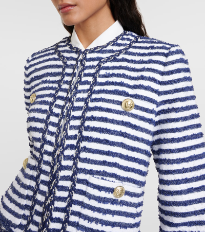 Shop Rebecca Vallance Matteo Striped Bouclé Jacket In Multicoloured