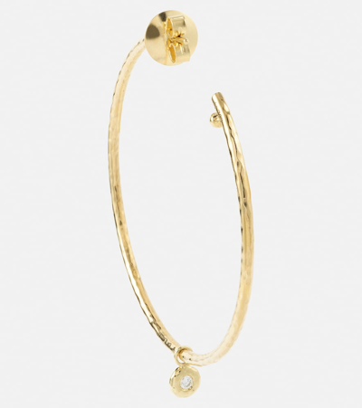 Octavia Elizabeth Nesting Gem Medium 18kt Gold Hoop Earrings With Diamonds In Gold