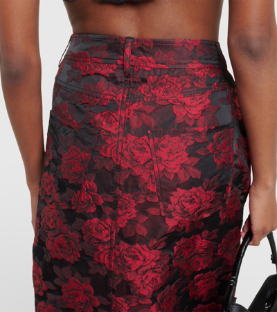 Shop Ganni Floral Jacquard Maxi Skirt In Multicoloured