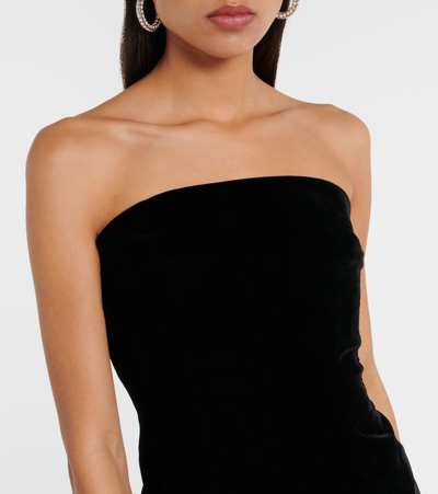 Wardrobe.nyc Strapless Velvet Midi Dress In Black