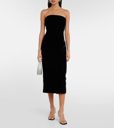 Wardrobe.nyc Strapless Velvet Midi Dress In Black