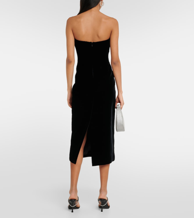 Wardrobe.nyc Strapless Velvet Midi Dress In Black