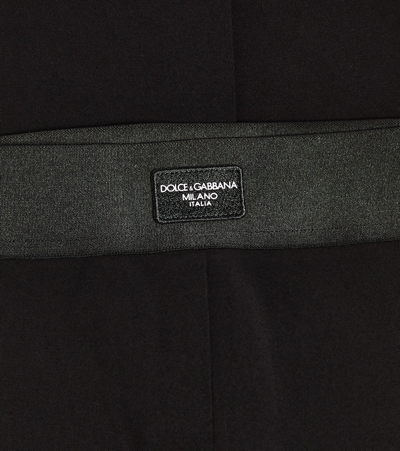Dolce & Gabbana Logo Cotton Jersey Leggings In Black