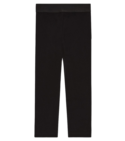 Dolce & Gabbana Logo Cotton Jersey Leggings In Black