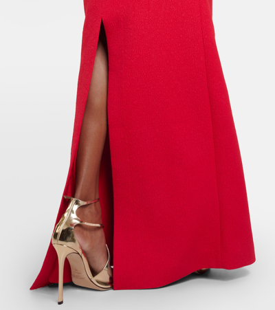 Shop Rebecca Vallance Chiara Ruffled One-shoulder Crêpe Gown In Red