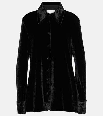 Jil Sander Velvet Shirt In Black