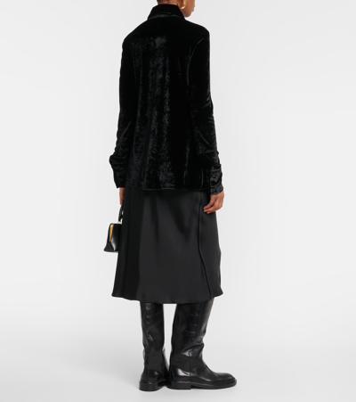 Jil Sander Velvet Shirt In Black