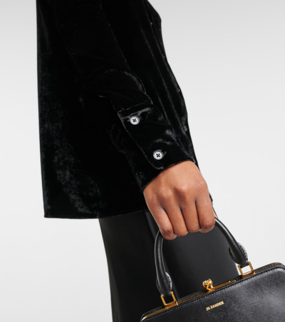 Jil Sander Velvet Shirt In Black