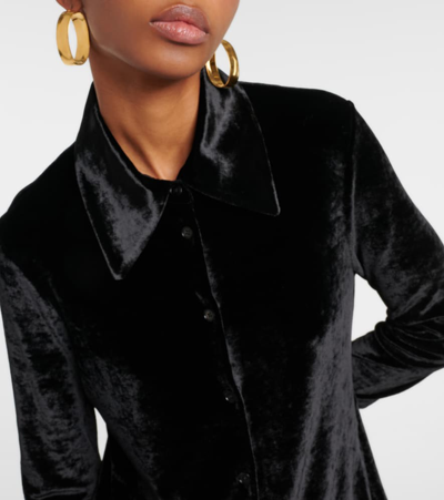 Jil Sander Velvet Shirt In Black