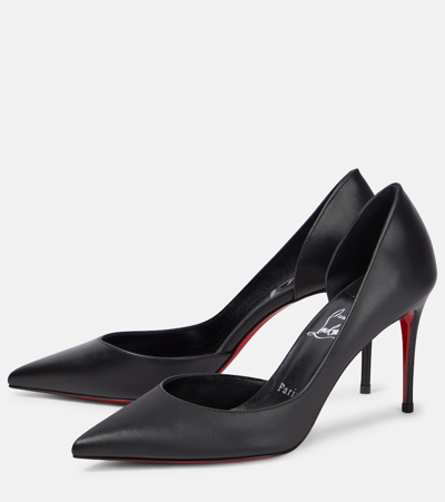 Shop Christian Louboutin Iriza 85 Leather Pumps In Black