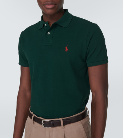Shop Polo Ralph Lauren Cotton Piqué Polo Shirt In Green