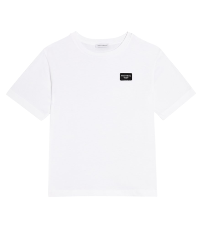 Shop Dolce & Gabbana Logo Cotton Jersey T-shirt In White