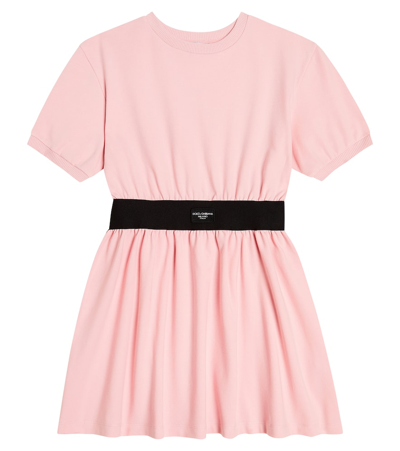 Shop Dolce & Gabbana Cotton-blend Jersey Dress In Pink