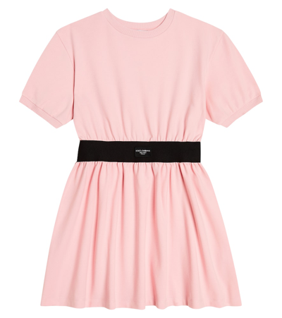 Dolce & Gabbana Teen Girls Pink Cotton Jersey Dress In Pink