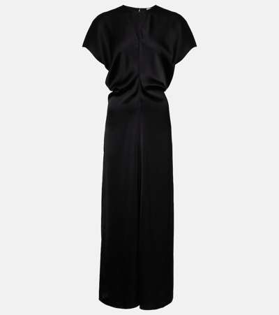Shop Totême Silk Maxi Dress In Black