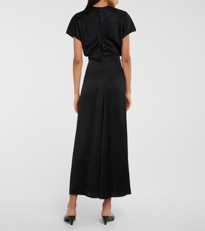 Shop Totême Silk Maxi Dress In Black