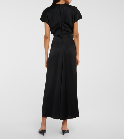 Totême Slouch Waist Viscose Midi Dress In Black