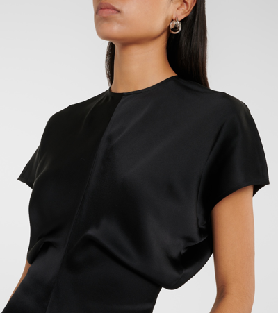 Totême Slouch Waist Viscose Midi Dress In Black
