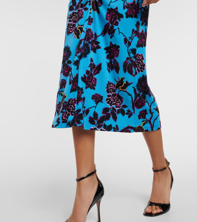 Shop Diane Von Furstenberg Chrisey Floral Midi Dress In Blue