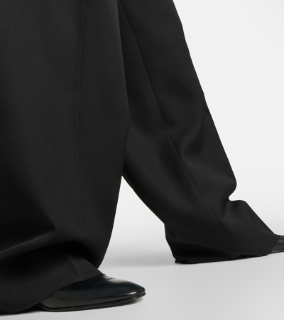 The Row Roan High-rise Wool Wide-leg Pants In Black