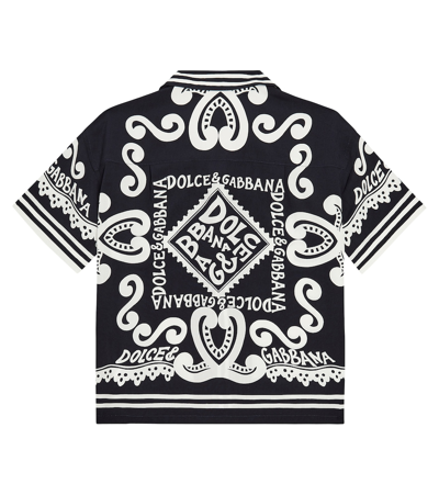 Dolce & Gabbana Javanese Shirt With Marine Print In Blue