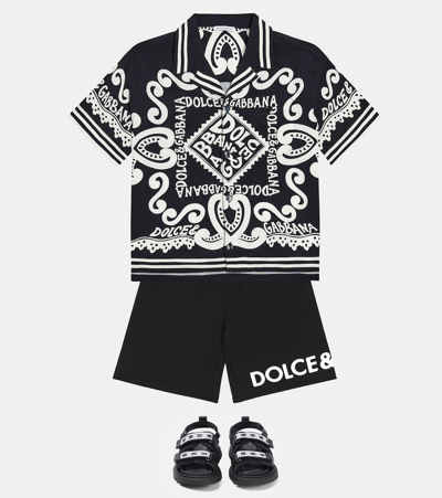 Dolce & Gabbana Javanese Shirt With Marine Print In Blue