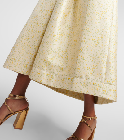 Markarian Off-shoulder Embroidered Midi Dress In Yellow