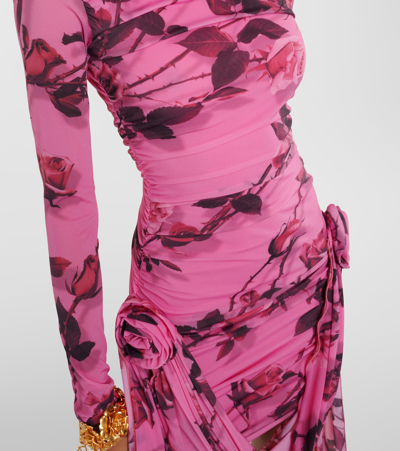 Blumarine Printed Jersey Minidress In Red