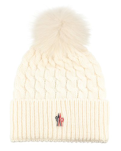 Shop Moncler Grenoble Wool Hat In White
