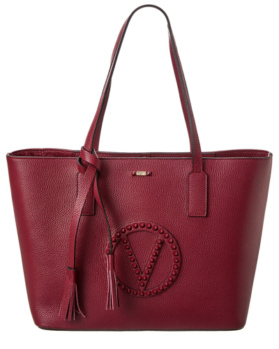 Shop Valentino By Mario Valentino Soho Rock Leather Tote In Red