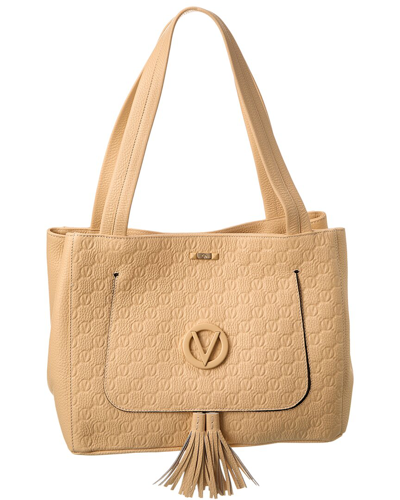 Shop Valentino By Mario Valentino Estelle Dollaro Leather Tote In Beige