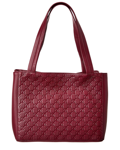 Shop Valentino By Mario Valentino Estelle Dollaro Monogram Leather Tote In Red