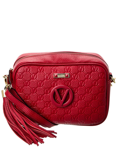 Shop Valentino By Mario Valentino Mia Dollaro Monogram Leather Crossbody In Red
