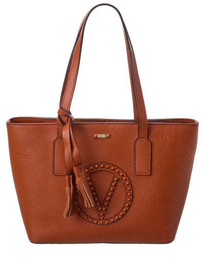 Shop Valentino By Mario Valentino Prince Rock Leather Tote In Brown