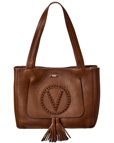 Shop Valentino By Mario Valentino Estelle Rock Leather Tote In Brown