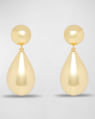 Shop Lele Sadoughi Small Dome Pearly Teardrop Earrings In Gold 720